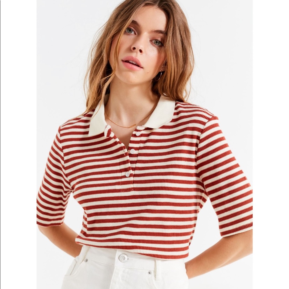 Urban Outfitters Rib Knit Polo Shirt